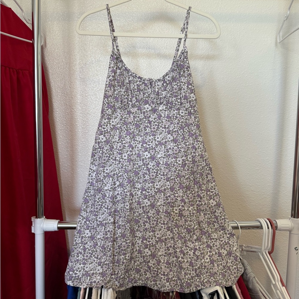 Hollister Purple and White Floral Dress